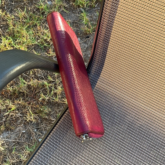 Bally Red Embossed Zip Wallet - Picture 8 of 15